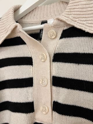 Jersey H&M corto a rayas punto talla S