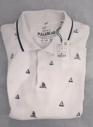 Camiseta Pull&Bear Estampada Velero Talla L