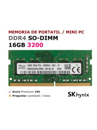 16GB DDR4 3200 SODIMM SK Hynix portátiles