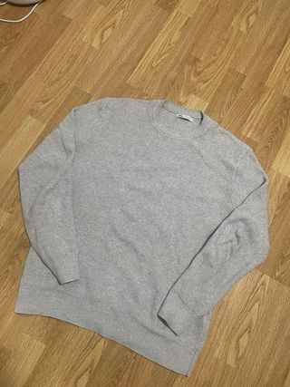 Jersey Zara Gris Talla M Cuello Redondo