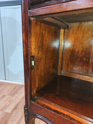 Mesita de noche madera y mármol S.XIX