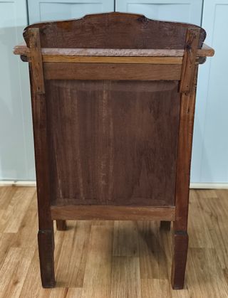 Mesita de noche madera y mármol S.XIX