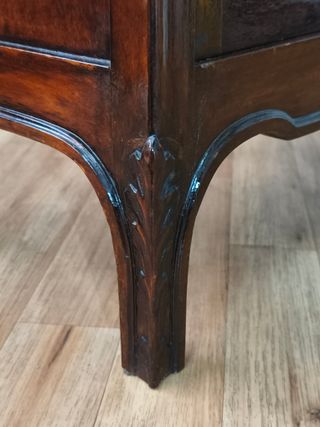 Mesita de noche madera y mármol S.XIX