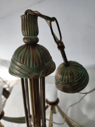 Lámpara de techo 6 brazos dorada