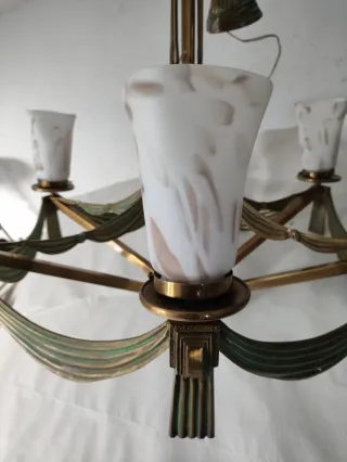 Lámpara de techo 6 brazos dorada