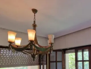 Lámpara de techo 6 brazos dorada