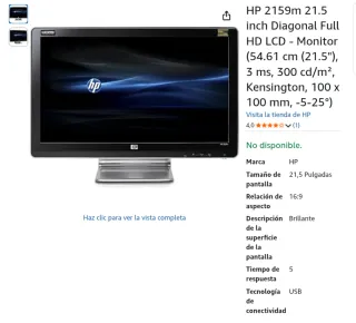 Monitor HP HD Negro