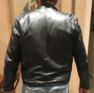 Cazadora italiana piel negra T.50