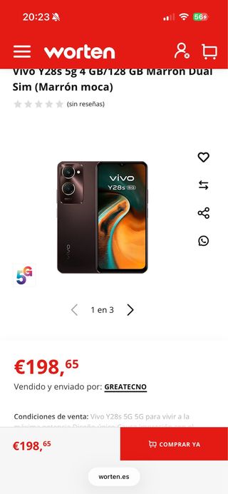 Vivo Y28s 5G 128GB Marrón