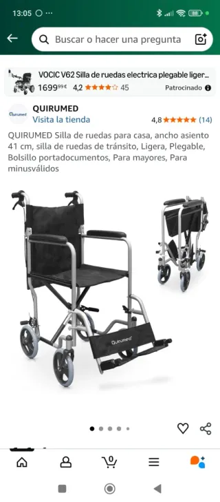 Silla de ruedas estrecha