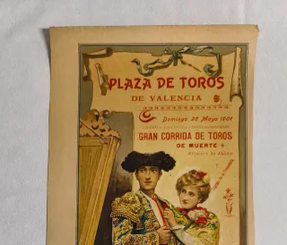 Cartel fuentes y bombita Valencia 1901