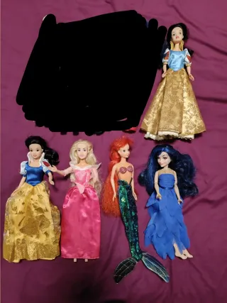 Lote 5 Muñecas Princesas Disney