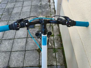 Bicicleta Montaña Rockrider Blanca y Azul