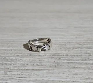 Anillo Plata Luna y Estrella