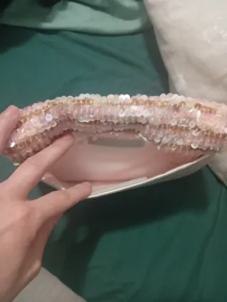 Bolso Prada vintage Y2K lentejuelas rosa y dorado