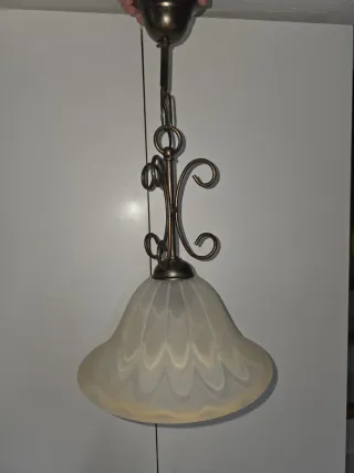 Lámpara de techo cristal y metal