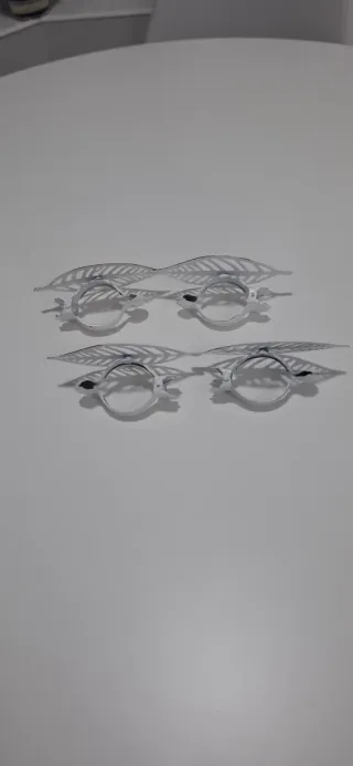 Abrazaderas cortina metal hoja plata (4uds)