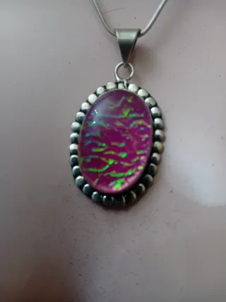 Collana opale naturale argento