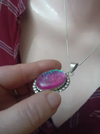 Collana opale naturale argento