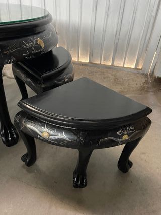 Mesa de centro con 4 taburetes RESTAURADA