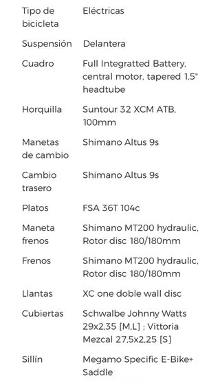 Bicicleta eléctrica Megamo Ridon HT 630 29 Talla M