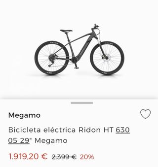 Bicicleta eléctrica Megamo Ridon HT 630 29 Talla M
