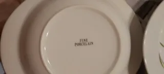 Juego 5 Platos Hondos Porcelana Flores Amarillas