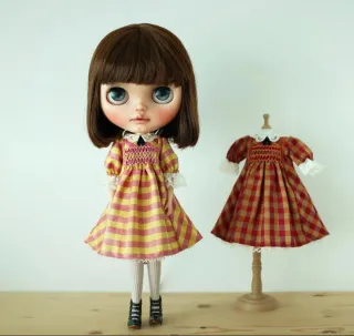 Vestido cuadros Lovely Ravely Blythe Korea pullip