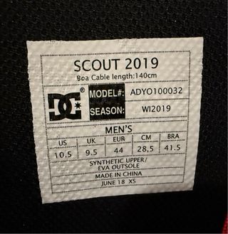 Botas Snowboard DC Cierre BOA Talla 44