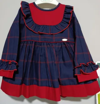 Vestido y pololos niña cuadros