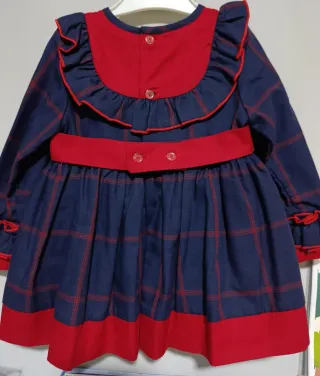Vestido y pololos niña cuadros