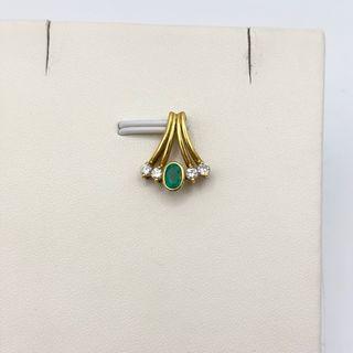Colgante Oro 18kt con Esmeralda y Diamantes