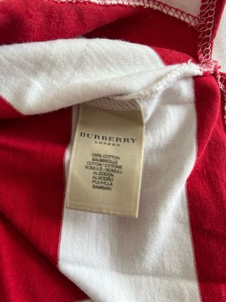 Polo Burberry Rayas Rojas y Blancas