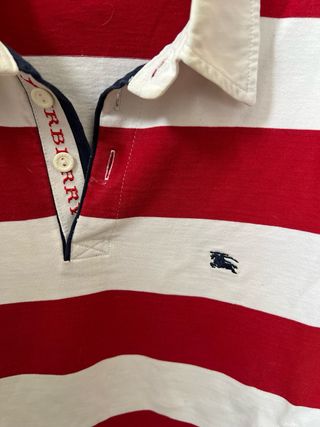Polo Burberry Rayas Rojas y Blancas