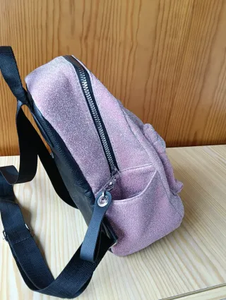 Mochila rosa palo con brillos