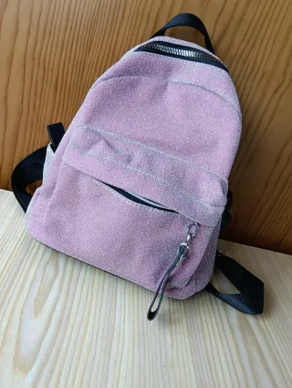 Mochila rosa palo con brillos
