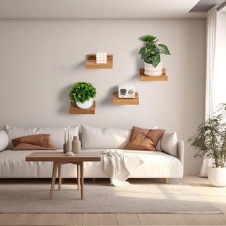 Juego 4 estantes madera 15x13 cm