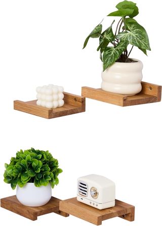 Juego 4 estantes madera 15x13 cm