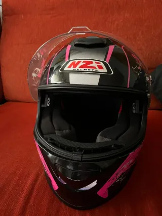 Casco Nzi Talla XS Negro y Rosa