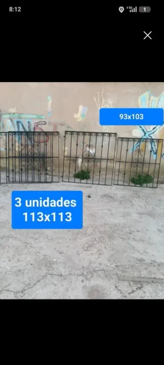 Rejas de hierro para ventana (3 unidades)