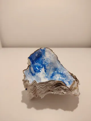 Joyero/Decoración Concha Azul y Blanca