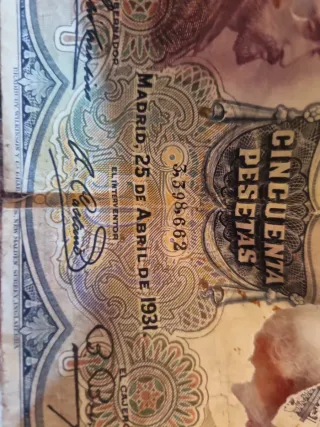 Billete 50 Pesetas Banco de España 1931