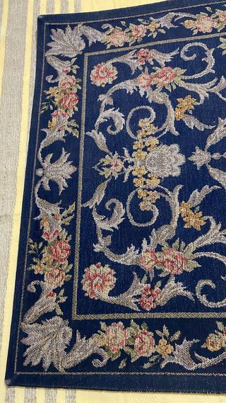 Alfombra estilo clásico azul 60x90 cm