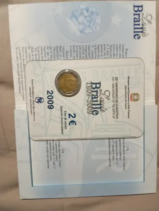 Moneta 2 Euro Louis Braille 2009