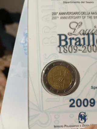 Moneta 2 Euro Louis Braille 2009