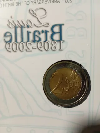 Moneta 2 Euro Louis Braille 2009