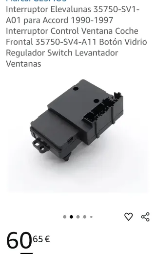 Interruptor Elevalunas Honda Accord 90-97