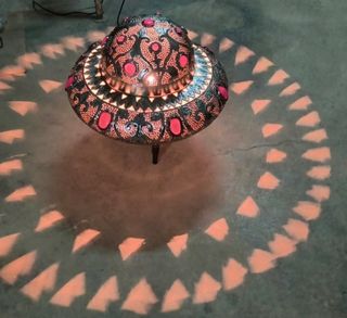 Lámpara de mesa/suelo metal y cristal