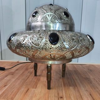 Lámpara de mesa/suelo metal y cristal