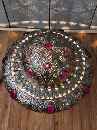 Lámpara de mesa/suelo metal y cristal